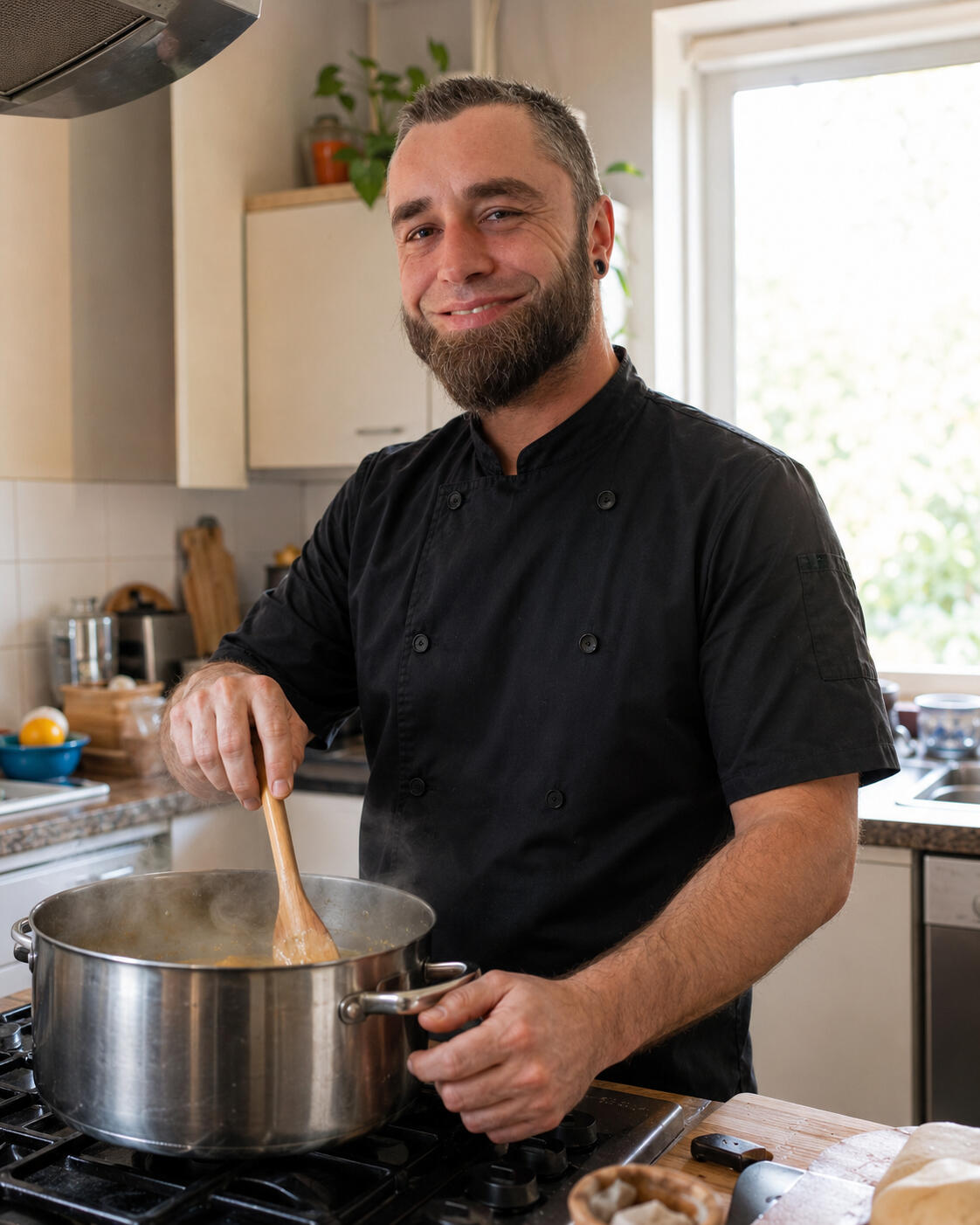 Frisch gekochtes Essen direkt in einer privaten Küche