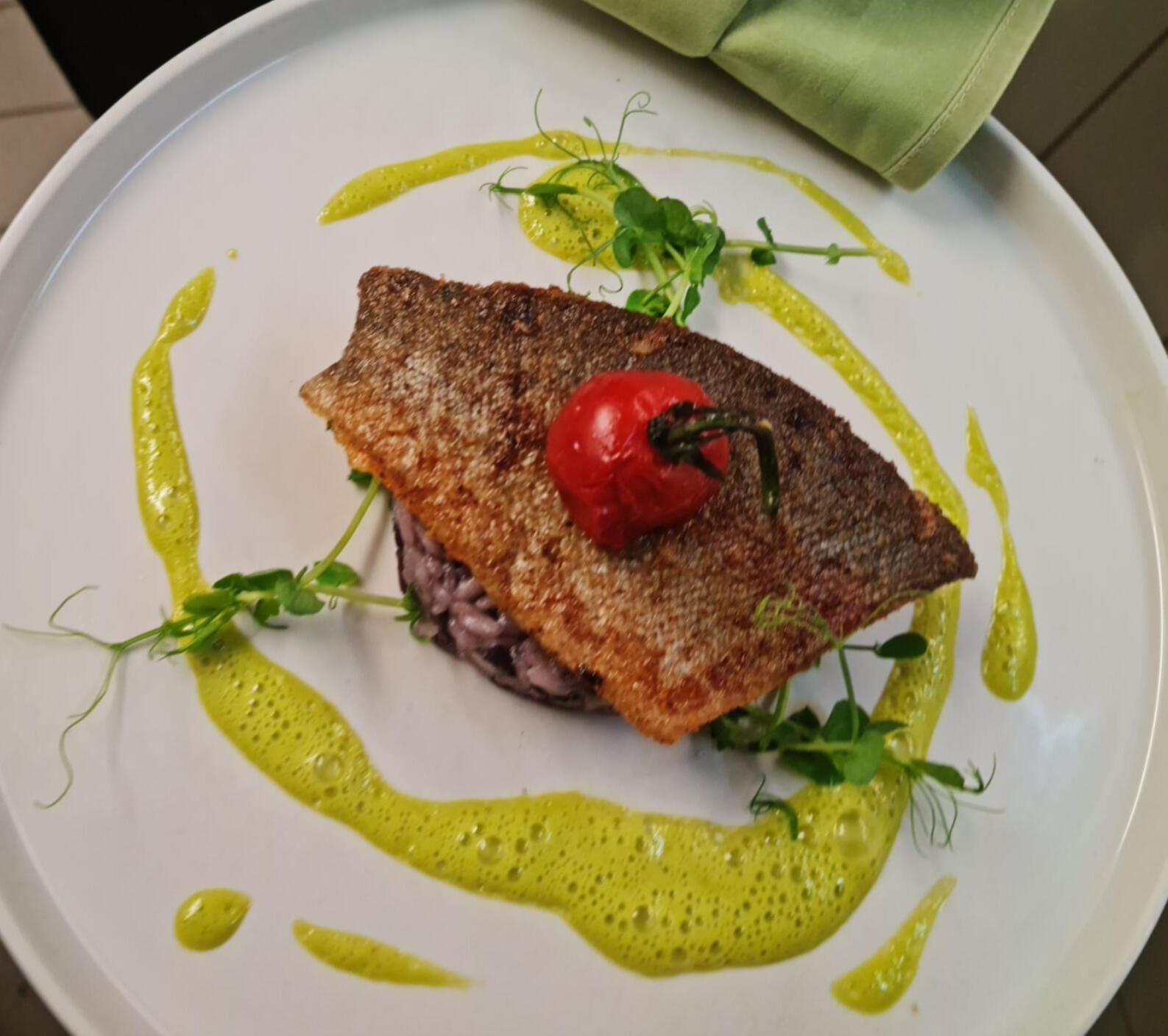 Frisch zubereitetes Fischgericht